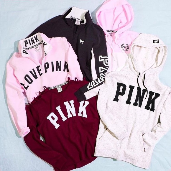 PINK Victoria's Secret Tops - ❌TRADED❌🖤VS PINK Half Zip Hoodie🖤
